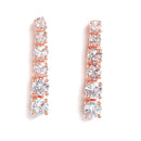 Rose Gold Plated Solitaire Strand White American Diamond Contemporary Necklace Jewellery Set