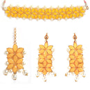 Gold Plated Yellow Kundan Ethnic Bridal Jewellery Set