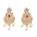 Gold Plated Peacock Motif Multi Color AD Stone Ethnic Traditional Choker Jewellery Set