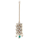 Stylish Gold Plated Green Kundan Ethnic Bridal Jewellery Set