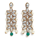Stylish Gold Plated Green Kundan Ethnic Bridal Jewellery Set