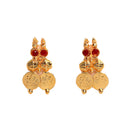 Gold Plated Crescent Red Cubic Zirconia Ethnic South Indian Jewellery Set