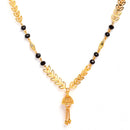 Gold Plated Contemporay Black Artificial Beads Mangalsutra For Women