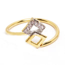 Gold Plated Tilted Square White American Diamond Contemporary Combo Set Mangalsutra