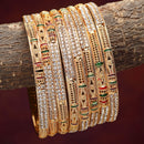 Gold Plated Multicolor Ethic Bangles Set For Women