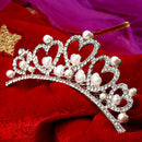 Rhodium Plated Heart White Pearl Ethnic Hair Comb Pin For Women