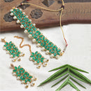 Gold Plated Green Kundan Ethnic Bridal Jewellery Set