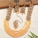 Stylish Gold Plated Yellow Kundan Ethnic Bridal Jewellery Set