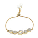 White AD Stone Gold Plated Contemporary Pendant Matching Set