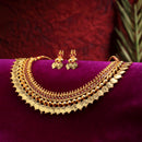 Gold Plated Crescent Red Cubic Zirconia Ethnic South Indian Jewellery Set