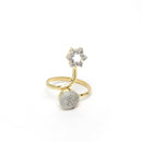 White AD Stone Gold Plated Contemporary Pendant Matching Set