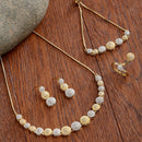 Gold Plated White AD Stone Ethnic Complete Jewellery Set