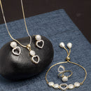 White AD Gold Plated Contemporary Pendant Matching Set