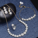 Gold Plated Circular White American Diamond Ethnic Complete Jewellery Set