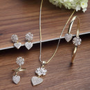 Gold Plated Stylish White AD Stone Contemporary Pendant Matching Set