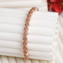 Rose Gold Plated White AD Stone Casual Wraparound Bracelet