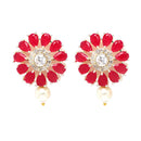 Gold Plated Circular Disc Red AD Ethnic Traditional Choker Jewellery Set
