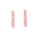 Rose Gold Plated Cabochon Pink American Diamond Ethnic Necklace Jewellery Set