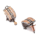 Rose Gold Plated Teardrop Shape White AD Stone Casual Studs Earrings