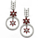 Rhodium Plated Chevron Red American Diamond Ethnic Necklace Jewellery Set
