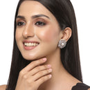Floral Shaped White AD Stone Contemporary Studs Earrings