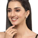 Rose Gold Plated Teardrop Shape White AD Stone Casual Studs Earrings