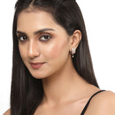 Rose Gold Plated Teardrop Shape White AD Stone Casual Studs Earrings