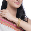 Gold Plated Leaf Shape Daliy Wear Set of 2 Bangles