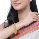 Gold Plated Leaf Shape Daliy Wear Set of 2 Bangles