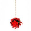 Gold Plated Red Ethnic Flower Set