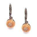 Rose Gold Plated Round Ball White Cubic Zirconia Casual / Daily Wear Pendant Set