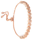 Rose Gold Plated White AD Stone Casual Wraparound Bracelet