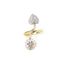 Gold Plated Stylish White AD Stone Contemporary Pendant Matching Set