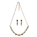 Gold Plated Round Black American Diamond Ethnic Complete Jewellery Set