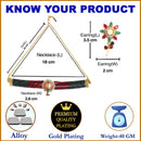 Gold Plated Rosette Motif Multi American Diamond Ethnic Traditional Choker Jewellery Set
