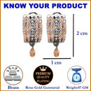 Rose Gold Plated Teardrop Shape White AD Stone Casual Studs Earrings