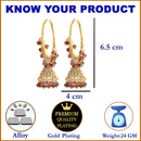 Gold Plated Dome Shape Pink Pearl Beaded Ethnic Jhumka Jhumki Earrings