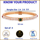 Gold Plated Green Stone Ethnic Bangles For Women