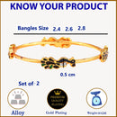 Peacock Design Gold Plated Ethnic Set of 2 Bangles