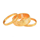 Gold-Plated Set of 6 Textured Handcrafted Bangles