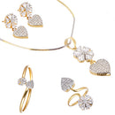 Gold Plated Stylish White AD Stone Contemporary Pendant Matching Set