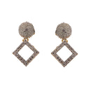 Gold Plated White American Diamond Contemporary Pendant Matching Set