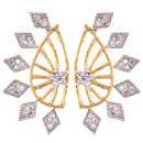 Gold Plated Geometric Shape AD Stone Contemporary Ear Cuff Earrings