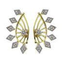 Gold Plated Geometric Shape AD Stone Contemporary Ear Cuff Earrings