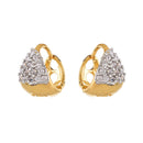 Gold Plated White American Diamond Casual Hoop Earrings