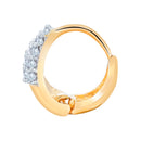 Gold Plated White American Diamond Casual Hoop Earrings