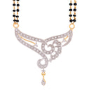 American Diamond Gold Plated Contemporary Mangalsutra With Earrings