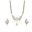 Gold Plated Peacock Style Contemporary Mangalsutra With Earrings