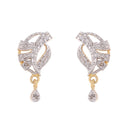 Gold Plated AD Studded Leaf Shape Contemporary Mangalsutra With Earrings