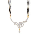 Gold Plated AD Studded Leaf Shape Contemporary Mangalsutra With Earrings